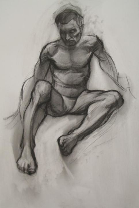 Drawing titled "El Hombre-3" by Pepe Serra, Original Artwork