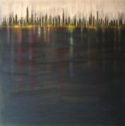 Painting titled "NYC City of lights" by Daniel Rossi, Original Artwork