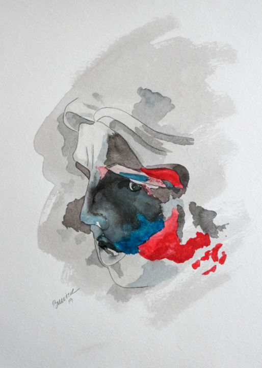 Malarstwo zatytułowany „Marianne” autorstwa Roland Bouvier, Oryginalna praca, Akwarela