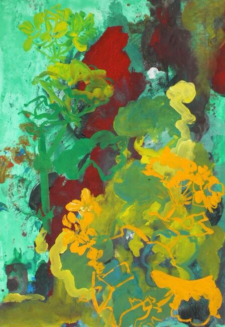 Painting titled "plantes" by Roland Gschwind, Original Artwork