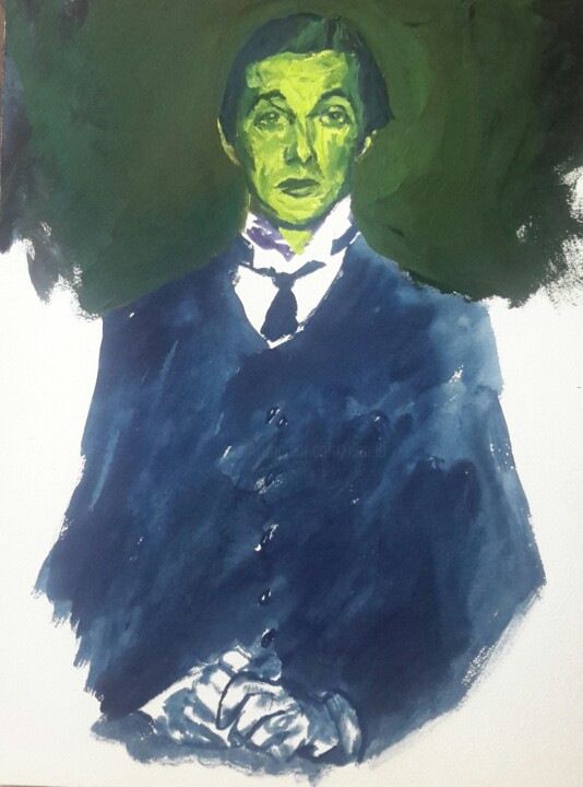 Malerei mit dem Titel "E.L Kirchner" von Roland Gschwind, Original-Kunstwerk, Gouache