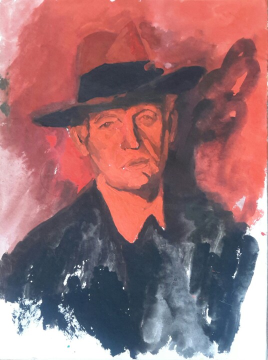 Peinture intitulée "Munch" par Roland Gschwind, Œuvre d'art originale, Gouache