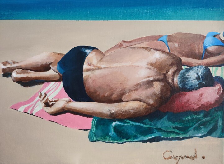 Pintura titulada "Coup de sommeil" por Roland Guyomard, Obra de arte original, Acrílico