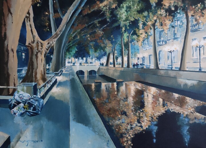 Painting titled "quai de la Fontaine…" by Roland Guyomard, Original Artwork, Acrylic