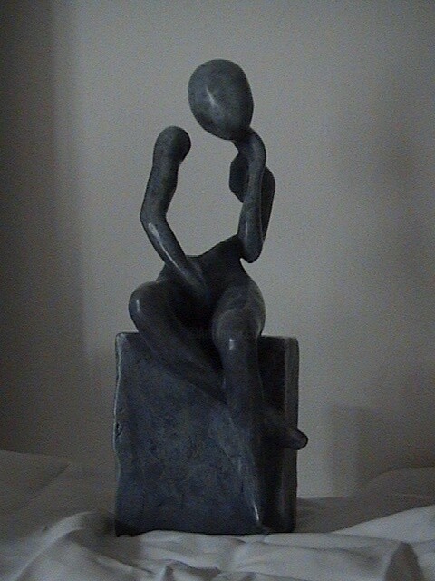 Sculpture titled "1-l'illusion" by Roland Saurel, Original Artwork, Terra cotta