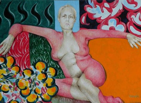 Картина под названием ""Sans Paroles"" - Roland Delcol, Подлинное произведение искусства, Масло