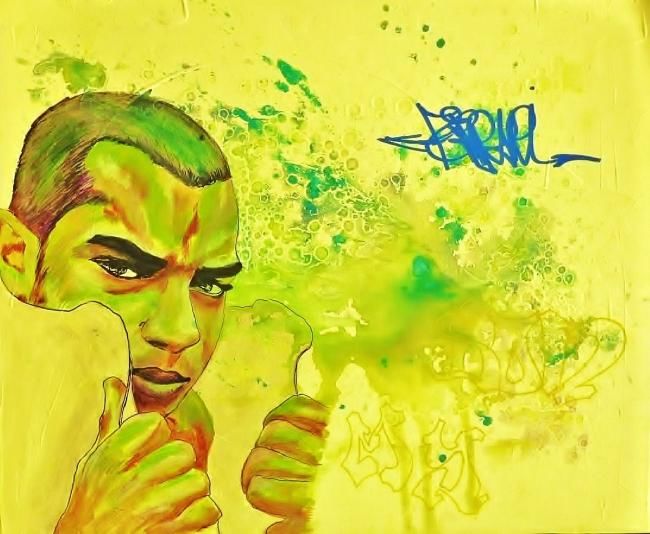 Peinture intitulée "my son" par Orlando, Œuvre d'art originale, Huile