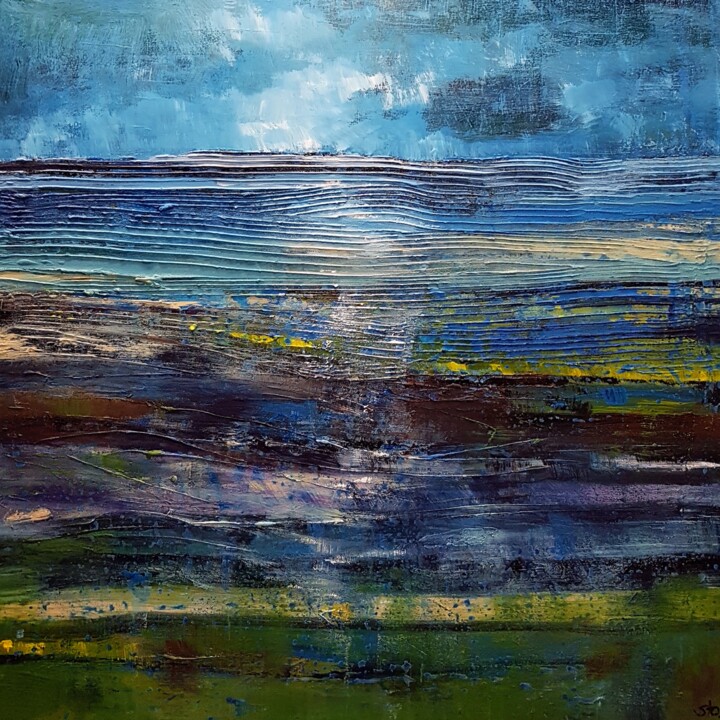 Painting titled "NORTH SEA" by Rolf Stocker, Original Artwork, Acrylic Mounted on Wood Stretcher frame