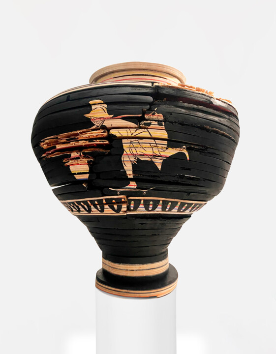 Sculpture titled "Olympia 3D Amphora" by Rom Av.Jc, Original Artwork, Acrylic