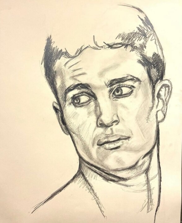 Drawing titled "Greg" by Romà Roka, Original Artwork, Graphite