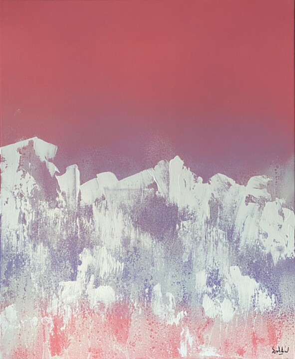 Pittura intitolato "Mountains" da Romain Bellet, Opera d'arte originale, Acrilico Montato su Telaio per barella in legno