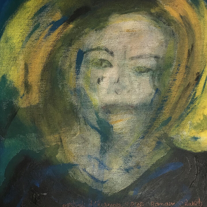 Painting titled "Portrait d’hermosa" by Romain Chasset, Original Artwork, Acrylic