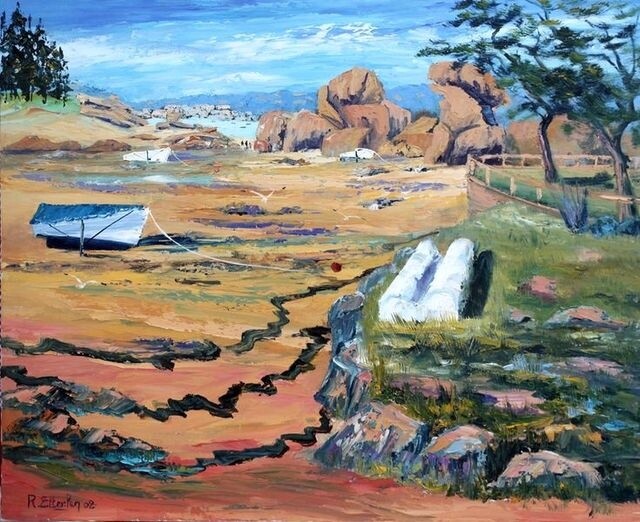 Peinture intitulée "Baie de la dérobée…" par Romain Etterlen, Œuvre d'art originale