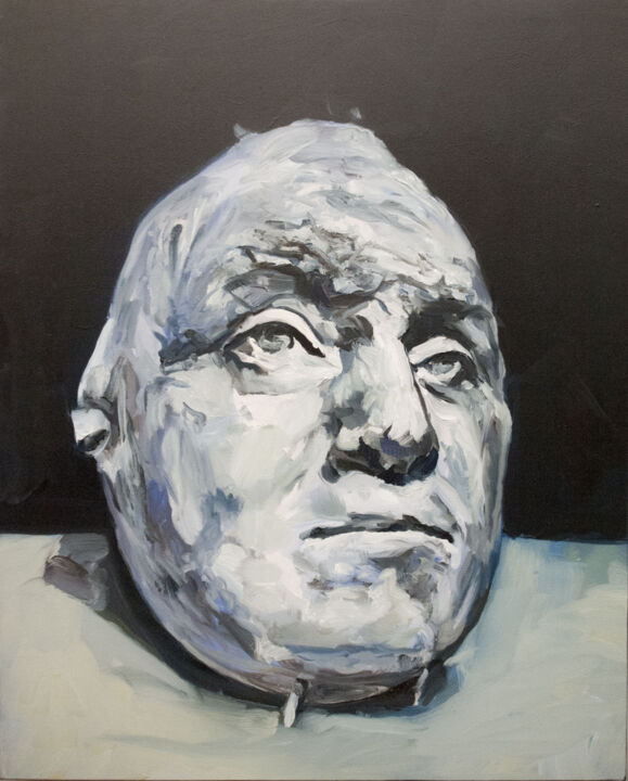 Painting titled "Life mask from Geor…" by Romain Héjé, Original Artwork, Oil