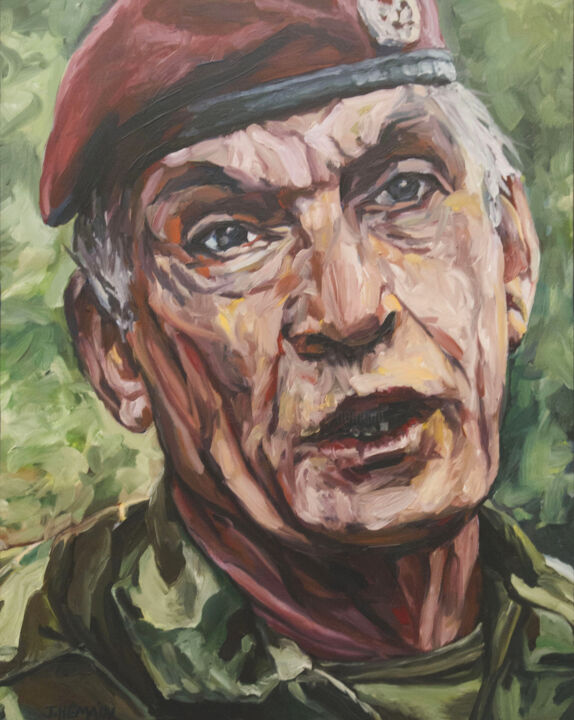 Painting titled "The Soldier" by Romain Héjé, Original Artwork, Oil