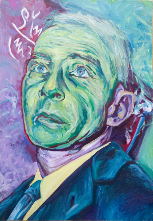 Painting titled "Oppenheimer" by Romain Héjé, Original Artwork, Acrylic