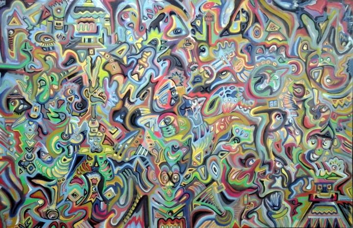 Peinture intitulée "Psyké09" par Romain Lecornu, Œuvre d'art originale, Huile