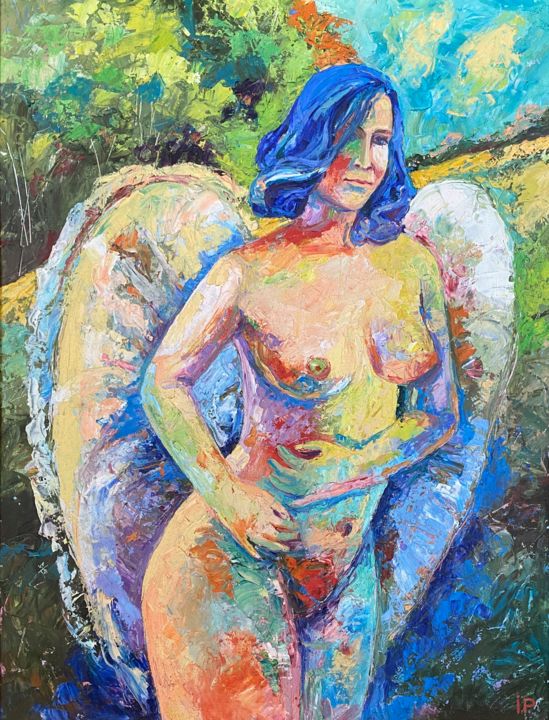 Painting titled "Beauiful angel" by Roman Ivanyshyn, Original Artwork, Oil