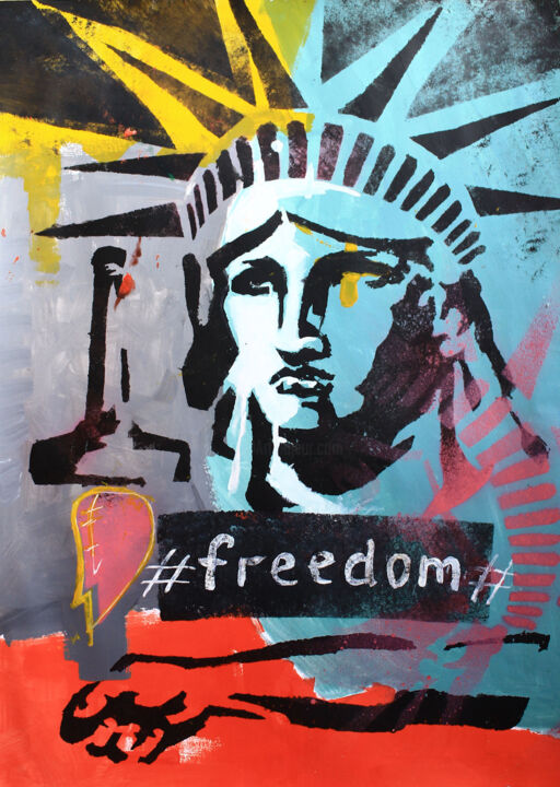 Painting titled "Liberty" by Roman Rabyk, Original Artwork, Acrylic
