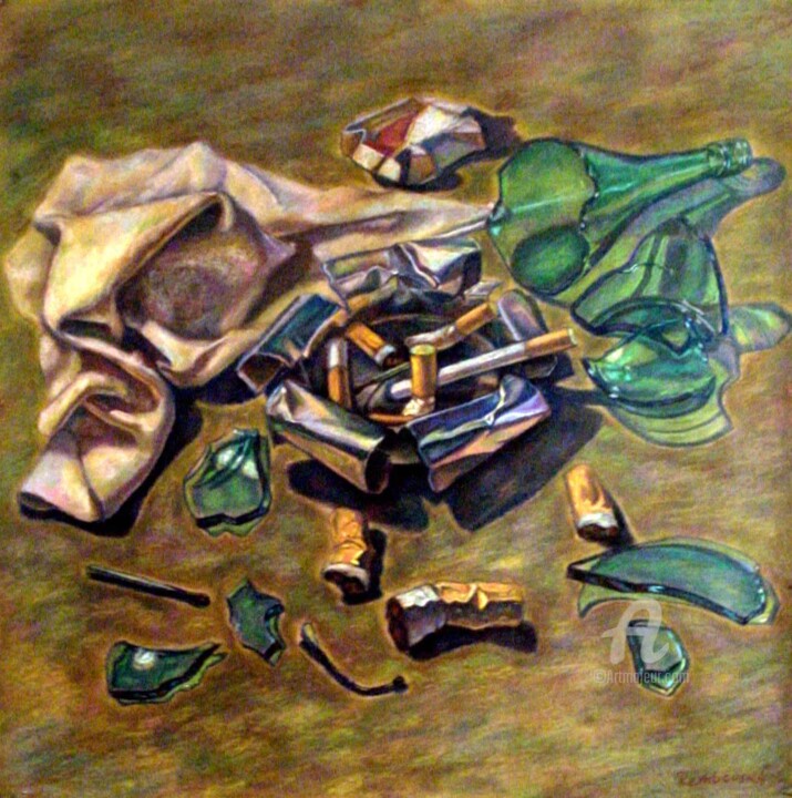 Peinture intitulée "Concentricity" par Roman Rembovsky, Œuvre d'art originale, Craie
