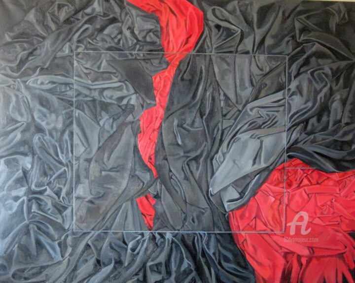 Картина под названием "Cloth under a piese…" - Roman Rembovsky, Подлинное произведение искусства, Масло Установлен на Деревя…