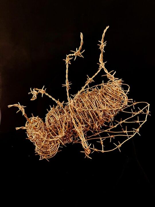 Sculpture titled "Fly" by Roman Sobol, Original Artwork, Metals