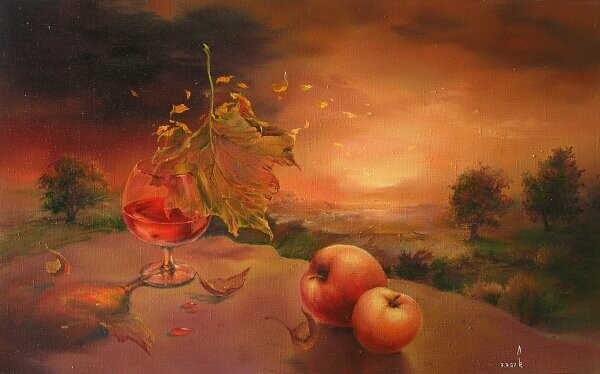 Painting titled "Der Herbst" by Roman Velitschko, Original Artwork