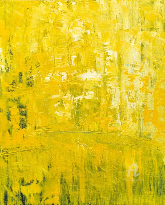 Картина под названием "Жёлтая осень" - Роман Выдрин, Подлинное произведение искусства, Масло Установлен на Деревянная рама д…