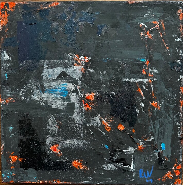 Peinture intitulée "Obsidian" par Roman Winter, Œuvre d'art originale, Acrylique Monté sur Châssis en bois