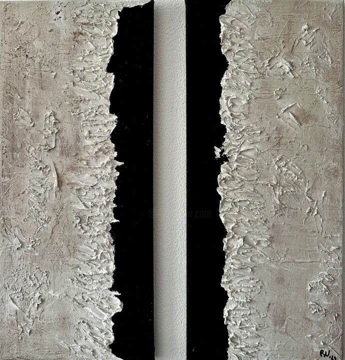 Painting titled "Chasm" by Roman Winter, Original Artwork, Acrylic Mounted on Wood Stretcher frame