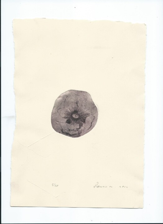 Incisioni, stampe intitolato "Gravure fleur" da Romana, Opera d'arte originale, incisione