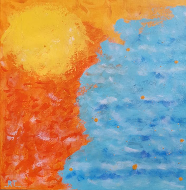 Painting titled "Sunny day" by Romana Teluk, Original Art, Acrylic