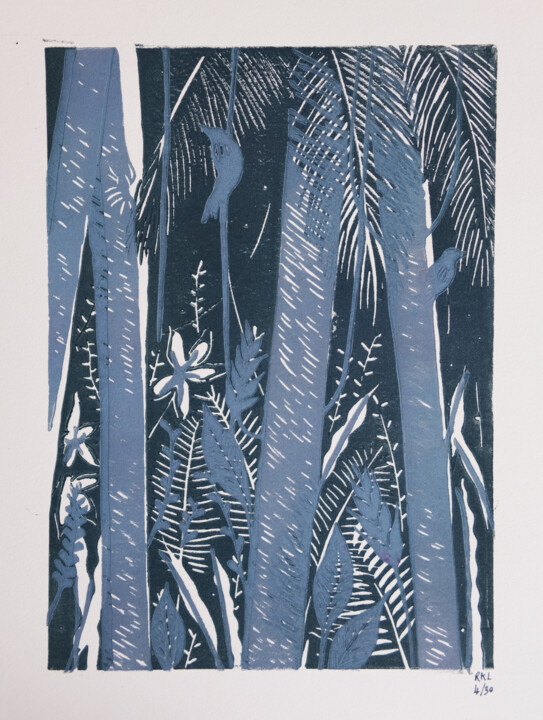 Отпечатки и Гравюры под названием "Tropiques" - Romane Kleindienst, Подлинное произведение искусства, Линогравюры