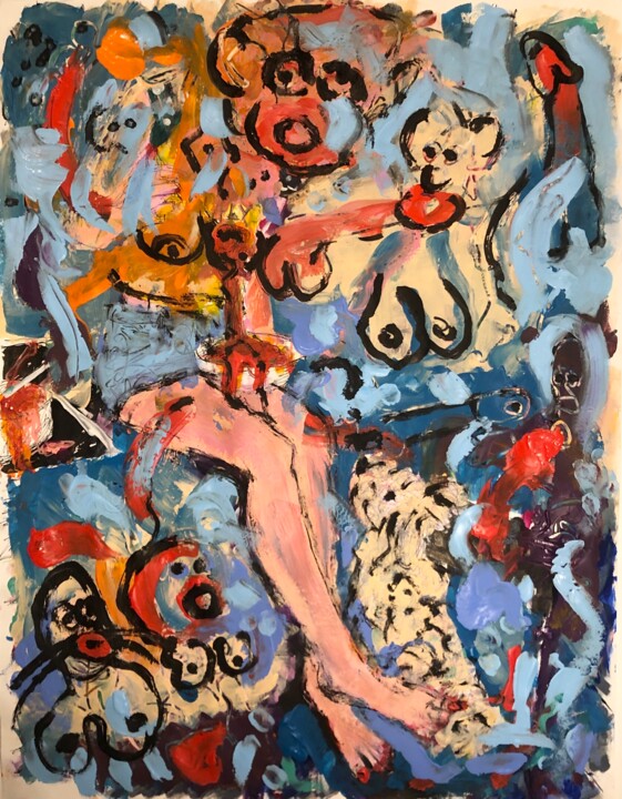 Malerei mit dem Titel "À la bolognaise" von Romano Valsky, Original-Kunstwerk, Acryl