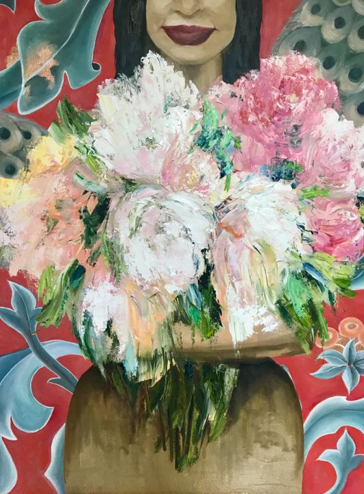 Картина под названием "Муза" - Наталья Шляховая, Подлинное произведение искусства, Масло