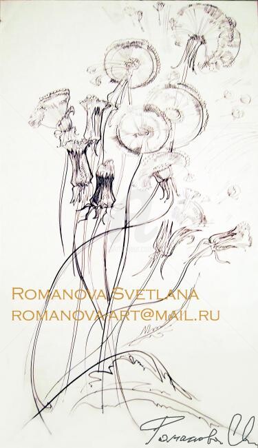 Σχέδιο με τίτλο "одуванчики*the dand…" από Romanova Svetlana - Art, Αυθεντικά έργα τέχνης, Άλλος
