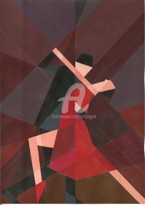 Painting titled "619-tango.jpg" by Romain Marguet, Original Artwork, Acrylic