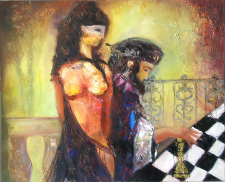 Painting titled "muza" by Romaya Puchman, Original Artwork, Oil