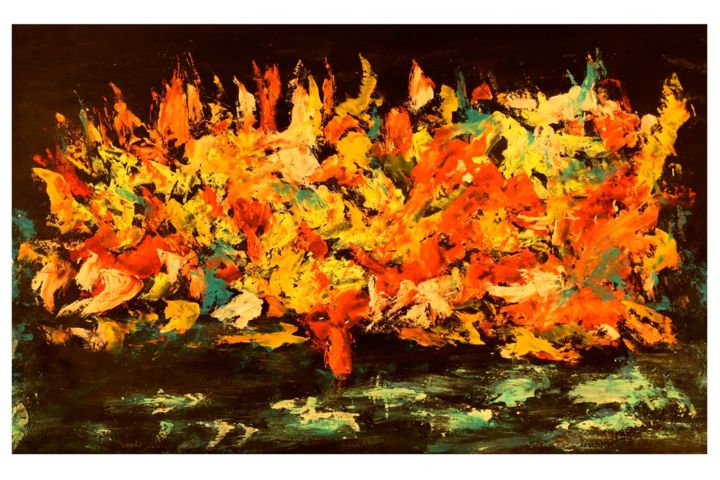 Pintura titulada "nubes-de-fuego.jpg" por Romeo Eduardo Lopez Cervera, Obra de arte original, Acrílico
