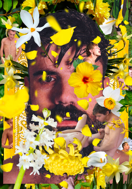 Digital Arts titled "Golden Shower" by Romeo Madonna, Original Artwork, Digital Collage