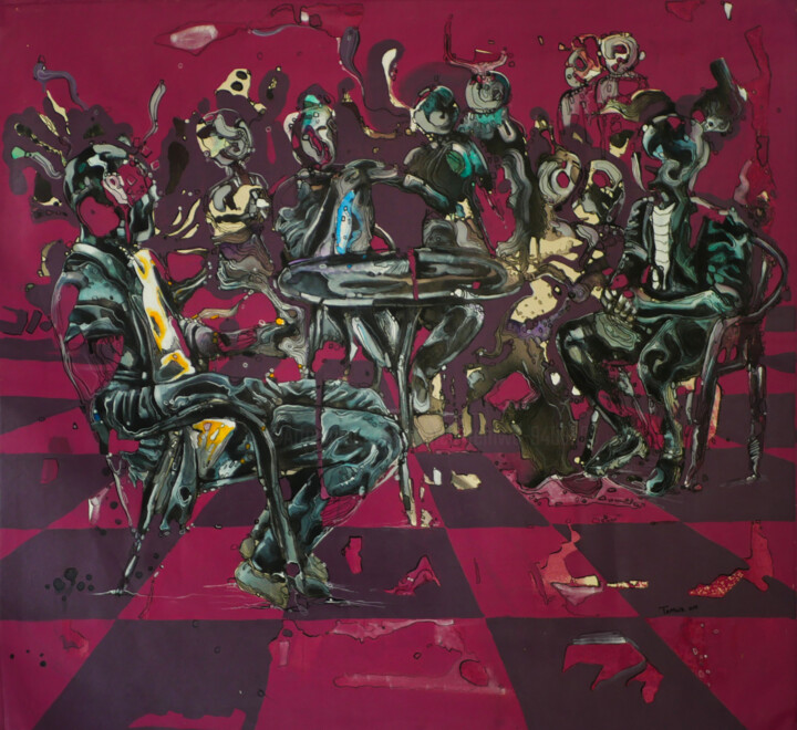 Painting titled "Table rase" by Roméo Temwa, Original Artwork, Acrylic