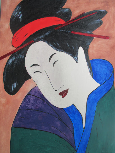 Painting titled "MULHER JAPONESA" by Romeo Zanchett, Original Artwork, Acrylic