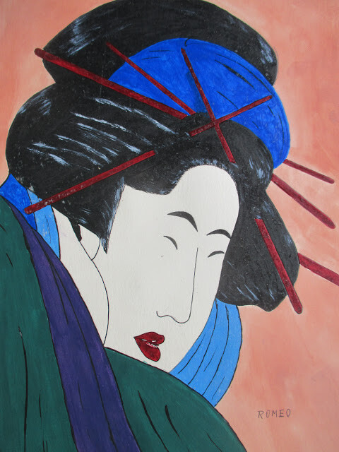 "MULHER JAPONESA" başlıklı Tablo Romeo Zanchett tarafından, Orijinal sanat, Akrilik