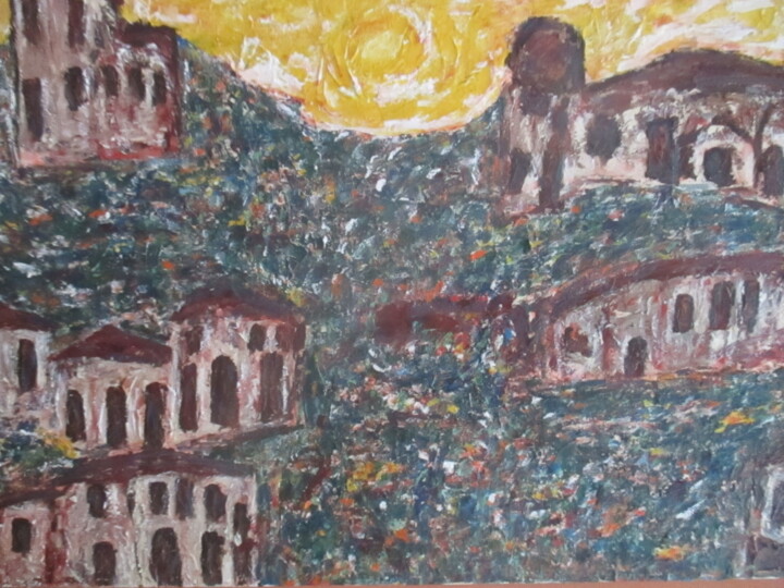 Peinture intitulée "FAVELA DO RIO." par Romeo Zanchett, Œuvre d'art originale, Huile