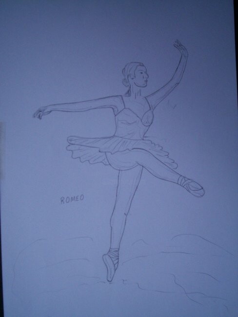 Desenho intitulada "A BAILARINA" por Romeo Zanchett, Obras de arte originais