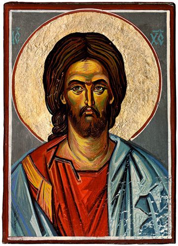Painting titled "Icon (fresco)" by Raileanu Romeo, Original Artwork, Oil