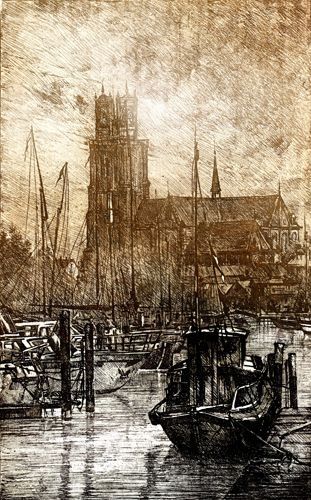 Drawing titled "Dordrecht (Engravin…" by Raileanu Romeo, Original Artwork