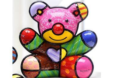 Sculpture intitulée "Bear Fun" par Romero Britto, Œuvre d'art originale