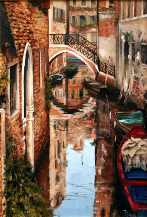 Painting titled "Venecia" by Romina Rosin, Original Artwork, Other