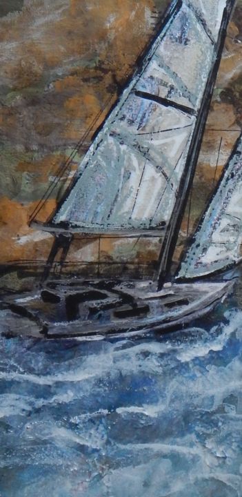 Painting titled "sailing-2" by Romina Diaz-Brarda, Original Artwork
